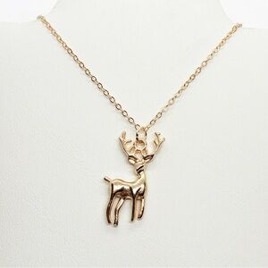 Necklace Reindeer Stag Patronus Deer Harry Potter Christmas Holiday Gold Tone